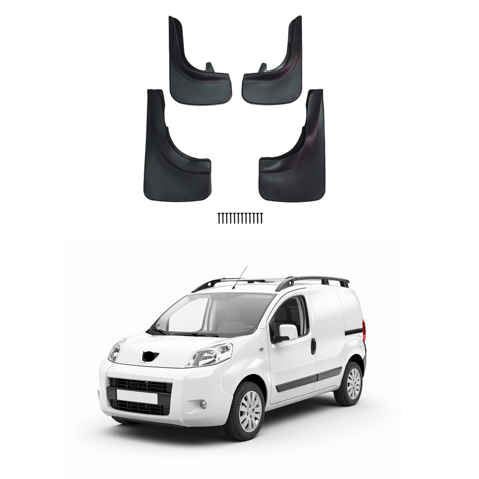 Universal Mud Flaps For Peugeot Bipper 2008-2017 Mudflaps Splash Guards Mudguards, Front Rear Set of 4, Black