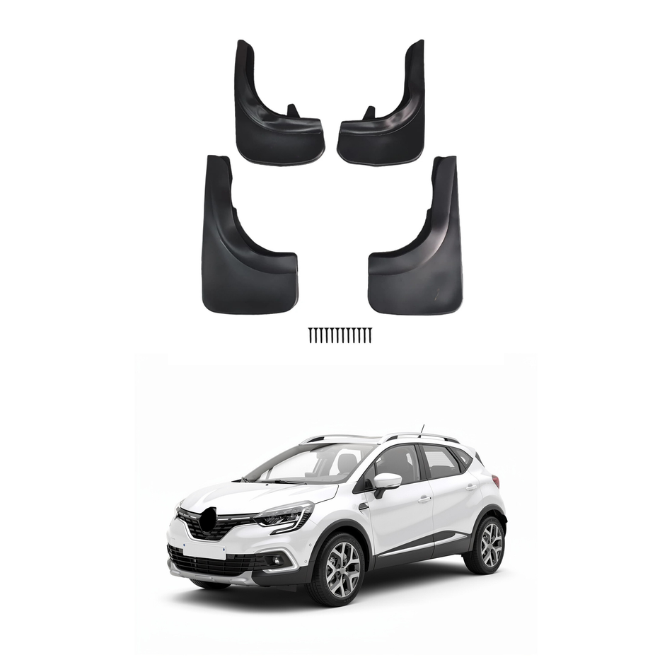 Universal Mud Flaps For Renault Captur (J87) 2013-2026 Mudflaps Splash Guards Mudguards, Front Rear Set of 4, Black