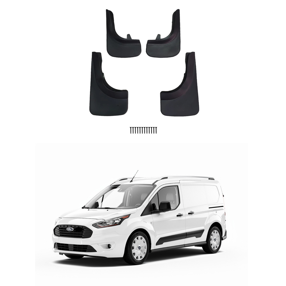 Universal Mud Flaps For Ford Connect 2002-2026 Mudflaps Splash Guards Mudguards, Front Rear Set of 4, Black