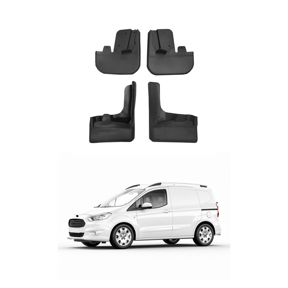 Universal Mud Flaps For Ford Transit/Tourneo Courier 2014-2026 Mudflaps Splash Guards Mudguards, Front Rear Set of 4, Black