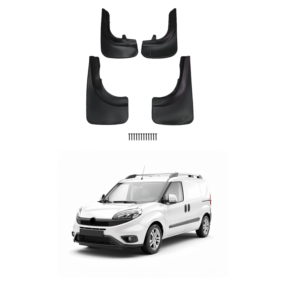 Universal Mud Flaps For Fiat Doblo 2000-2026 Mudflaps Splash Guards Mudguards, Front Rear Set of 4, Black