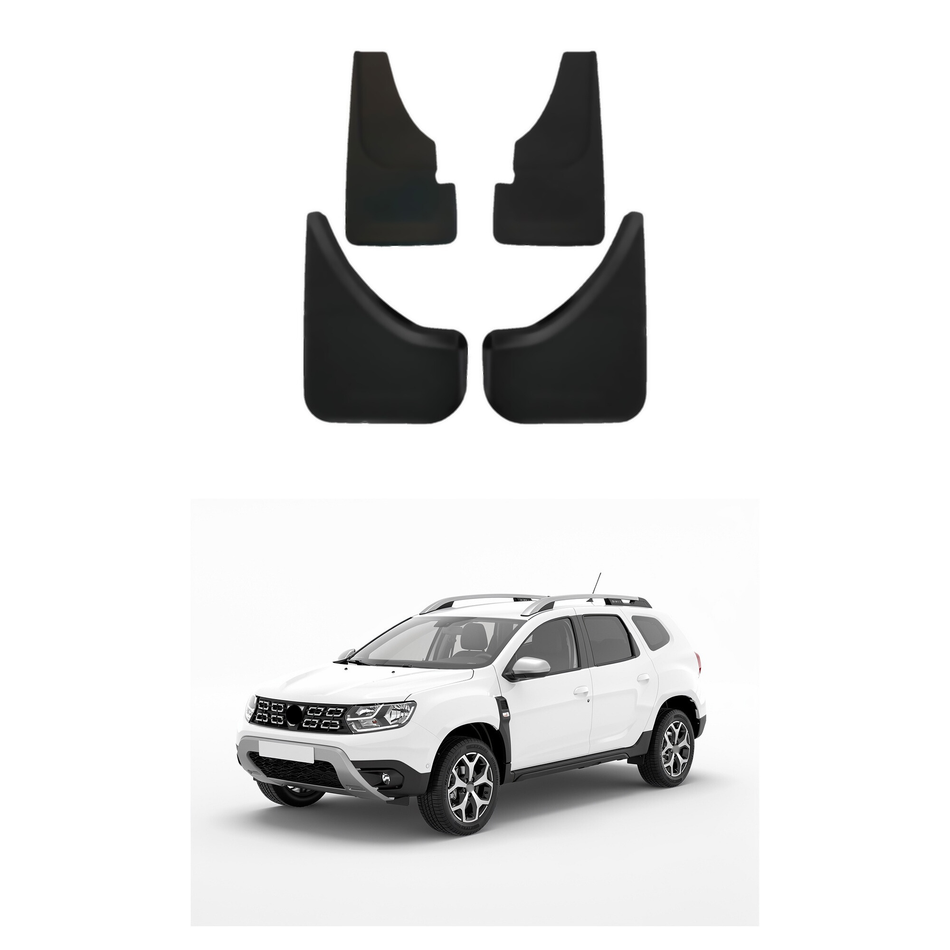 Universal Mud Flaps For Dacia Duster (HS) Post-Facelift 2014-2017 Mudflaps Splash Guards Mudguards, Front Rear Set of 4, Black
