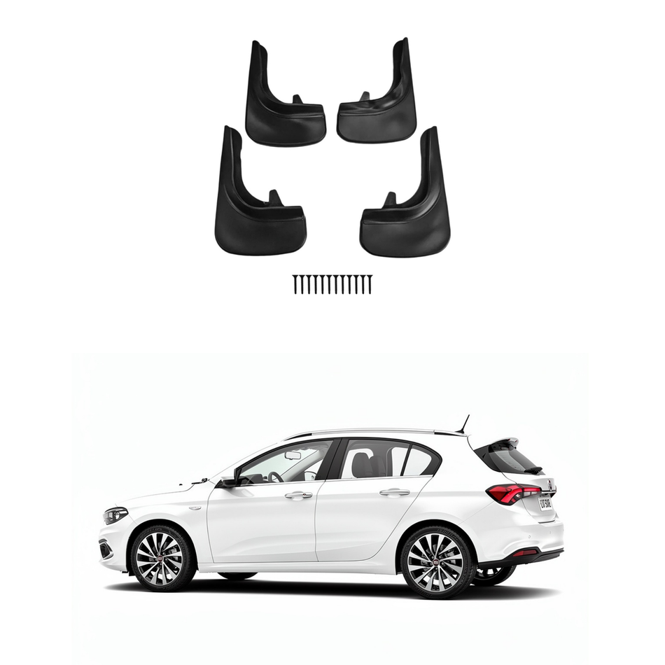 Universal Mud Flaps For Fiat Egea 2015-2026 Mudflaps Splash Guards Mudguards, Front Rear Set of 4, Black