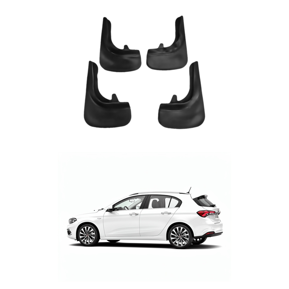 Universal Mud Flaps For Fiat Mudflaps Splash Guards Mudguards, Front Rear Set of 4, Black