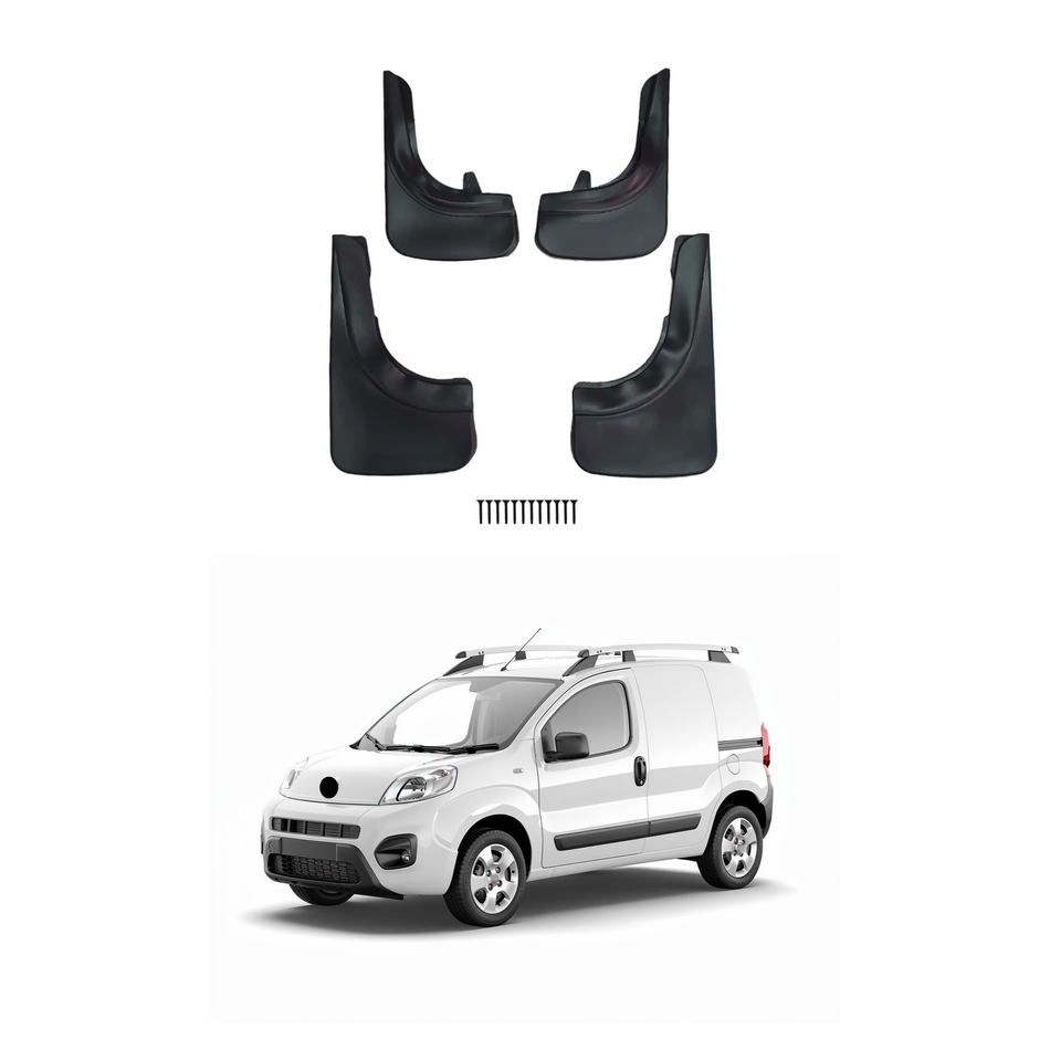 Universal Mud Flaps For Fiat Fiorino 3 2008-2025 Mudflaps Splash Guards Mudguards, Front Rear Set of 4, Black