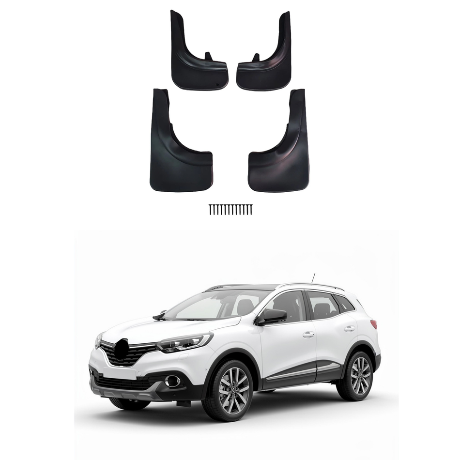 Universal Mud Flaps For Renault Kadjar 2015-2022 Mudflaps Splash Guards Mudguards, Front Rear Set of 4, Black