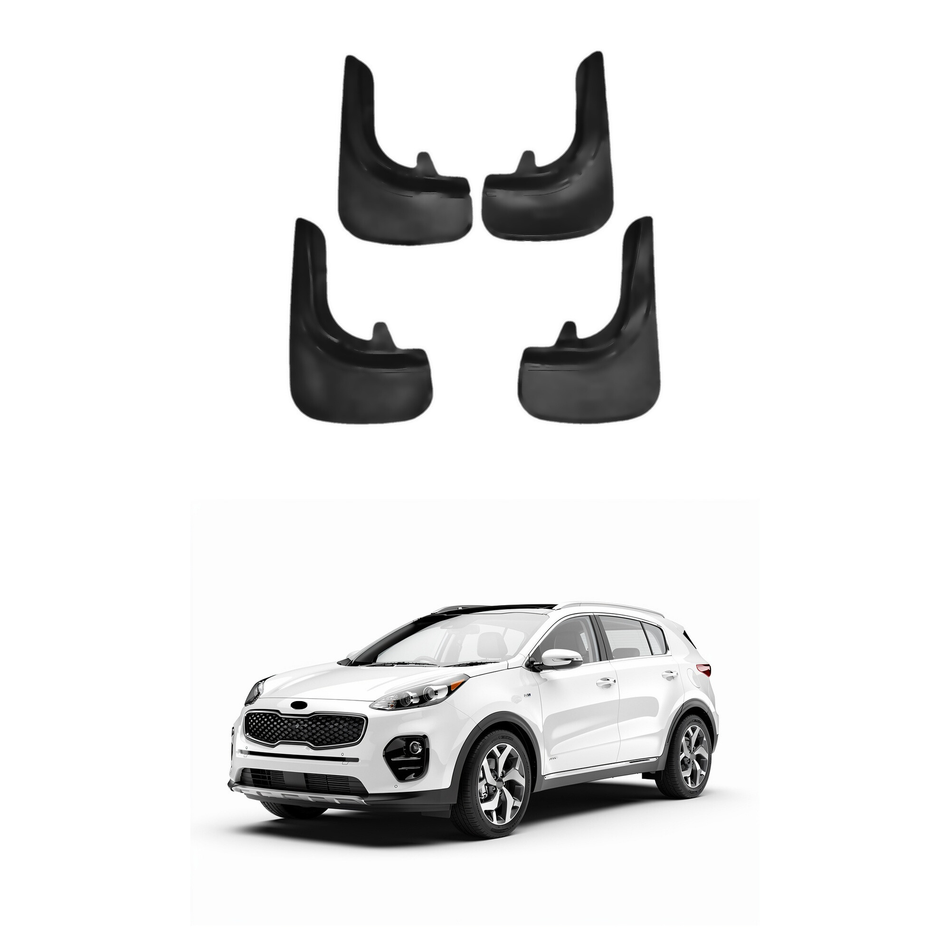 Universal Mud Flaps For Kia Mudflaps Splash Guards Mudguards, Front Rear Set of 4, Black