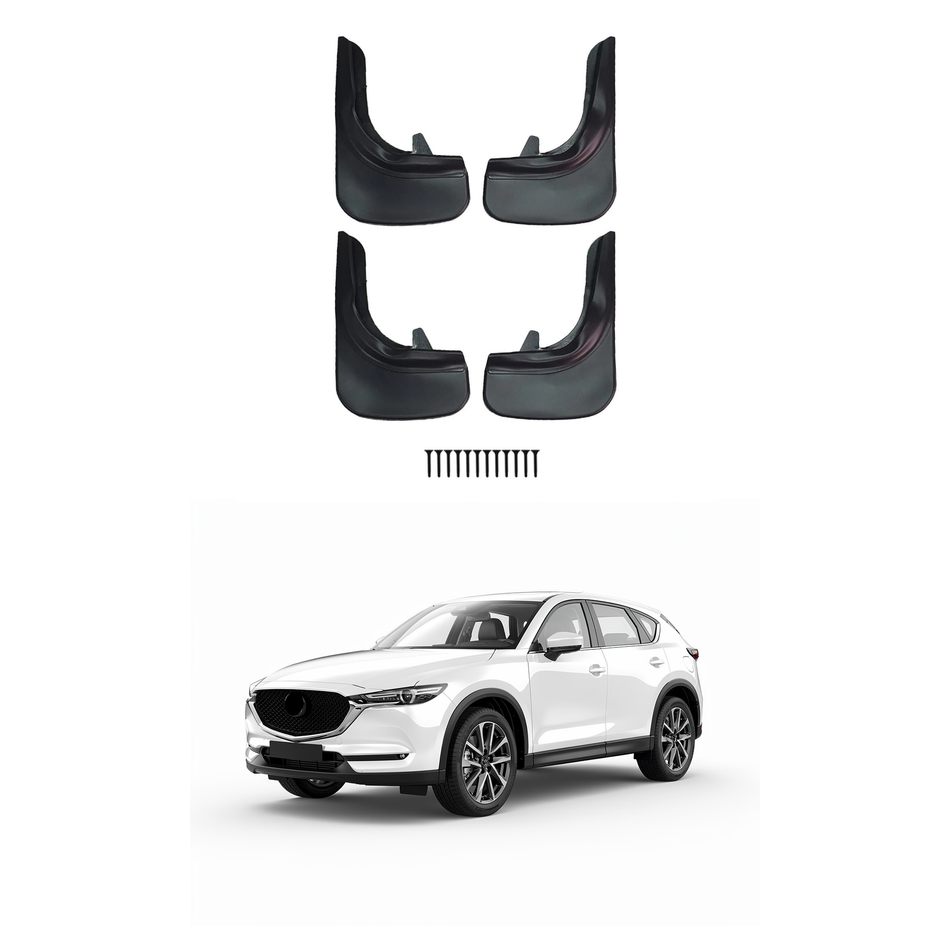 Universal Mud Flaps For Mazda Mudflaps Splash Guards Mudguards, Front Rear Set of 4, Black