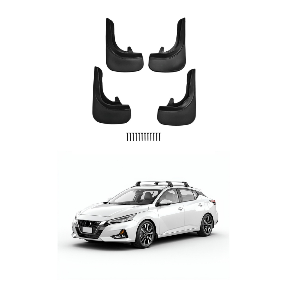 Universal Mud Flaps For Nissan Mudflaps Splash Guards Mudguards, Front Rear Set of 4, Black