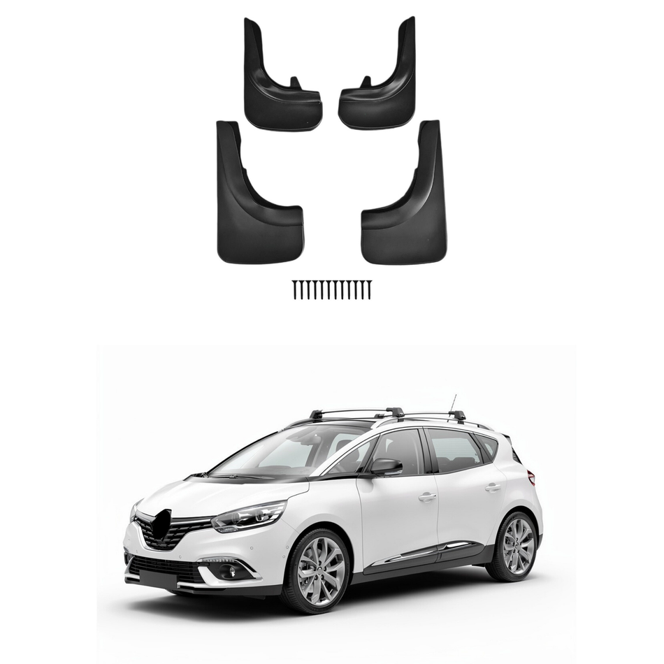 Universal Mud Flaps For Renault Scenic 1996-2023 Mudflaps Splash Guards Mudguards, Front Rear Set of 4, Black