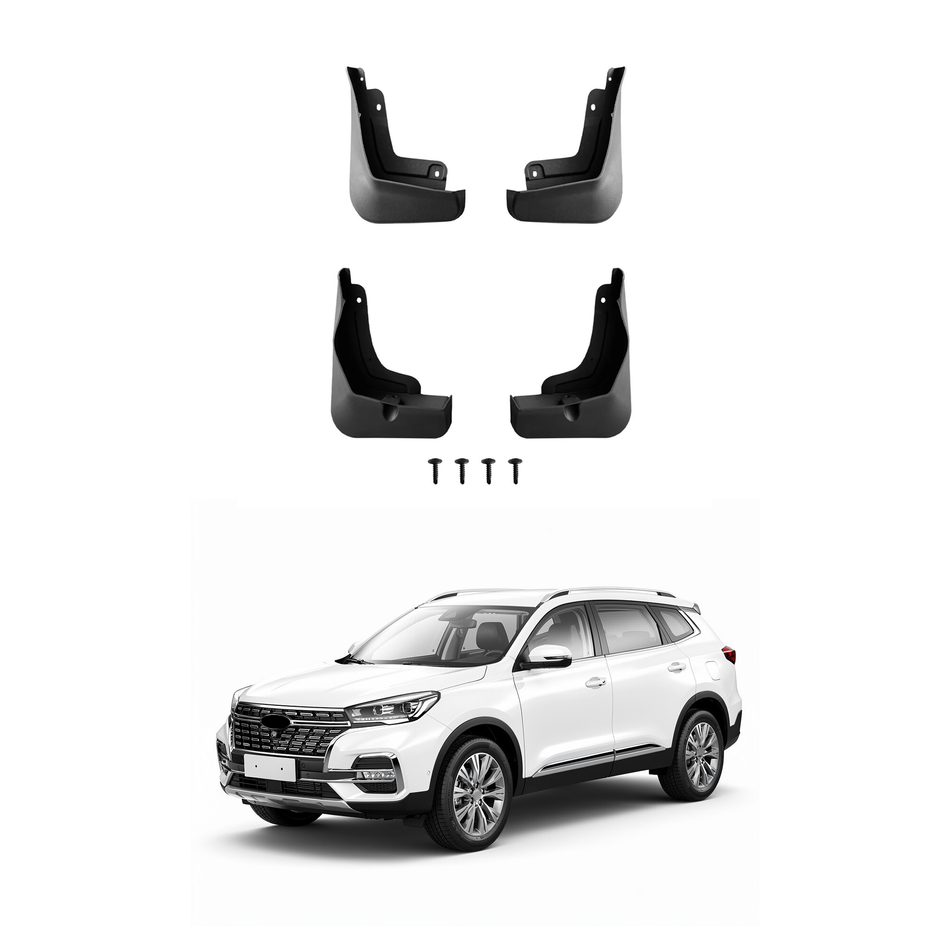 Universal Mud Flaps For Chery Tiggo 8 / 8 Pro 2020-2025 Mudflaps Splash Guards Mudguards, Front Rear Set of 4, Black