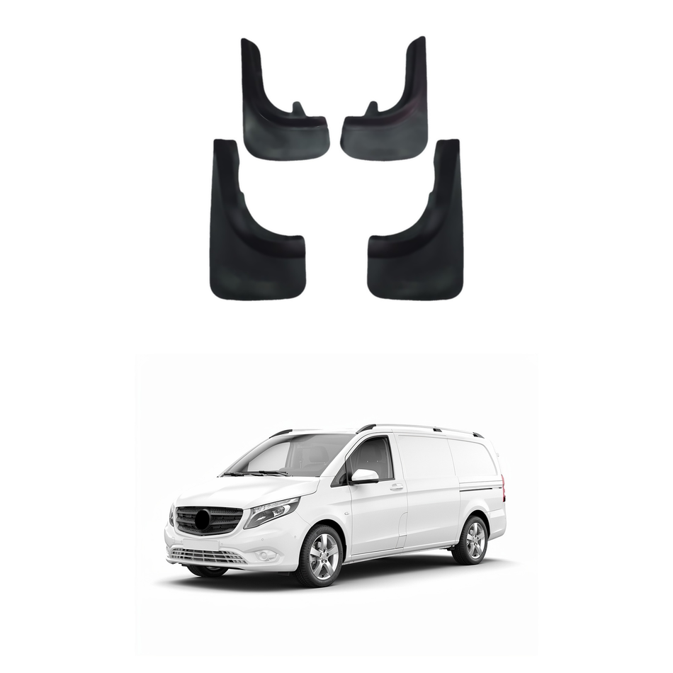 Universal Mud Flaps For Mercedes Vito 1996-2026 Mudflaps Splash Guards Mudguards, Front Rear Set of 4, Black