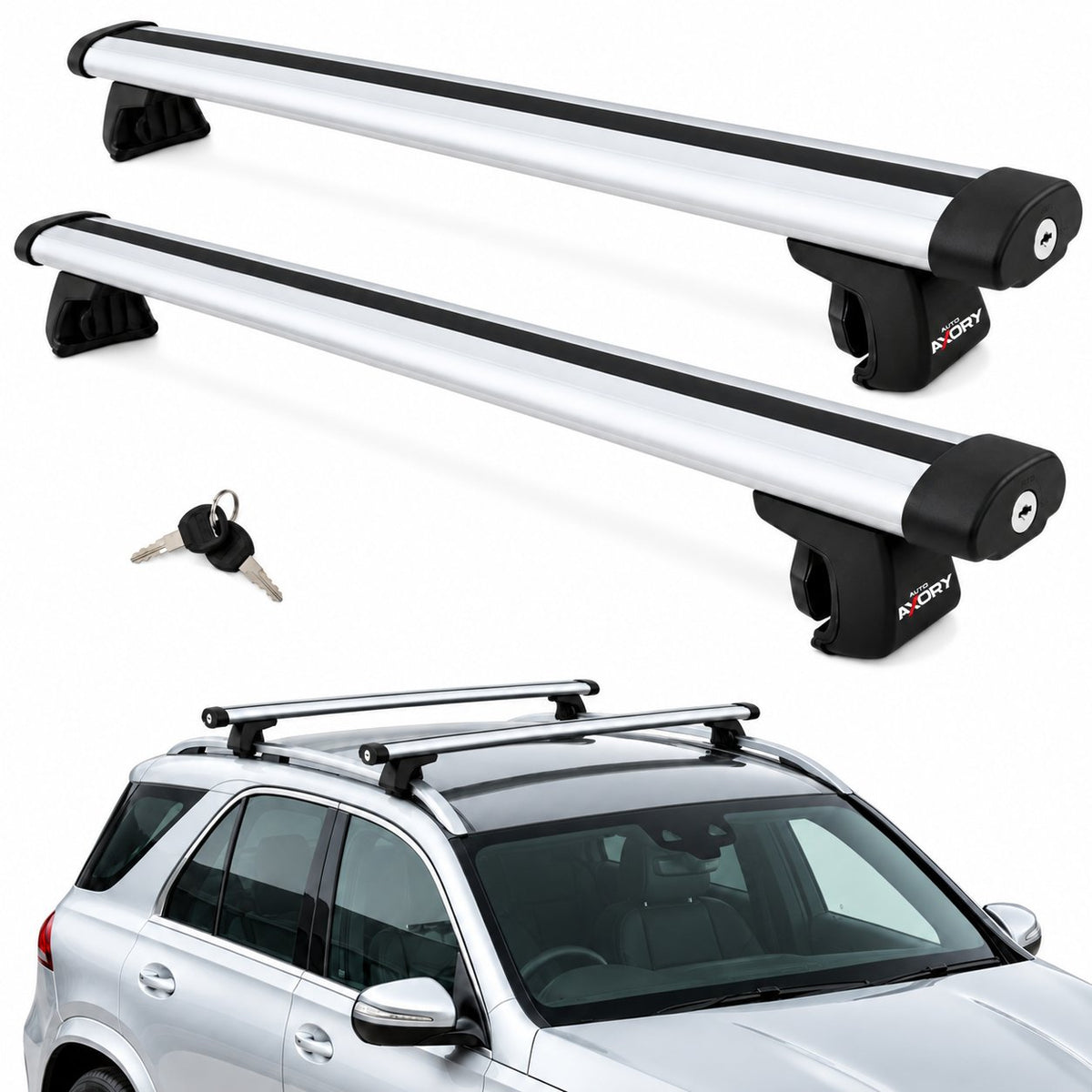 Volvo XC90 II 2015-2026 silver roof rack bars - image 1