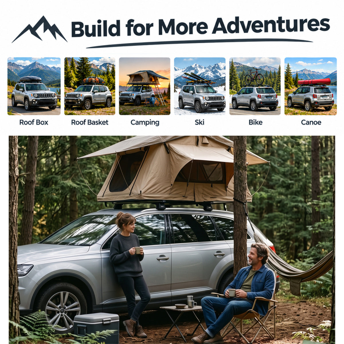 AutoAxory roof rack cross bars T-track channel