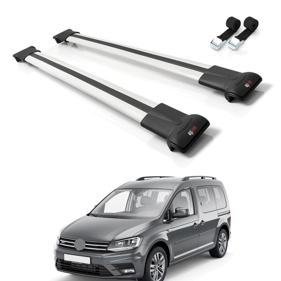 Roof Bars Compatible with Holden Frontera 1992-1998, Grey, 2 Bars with Straps