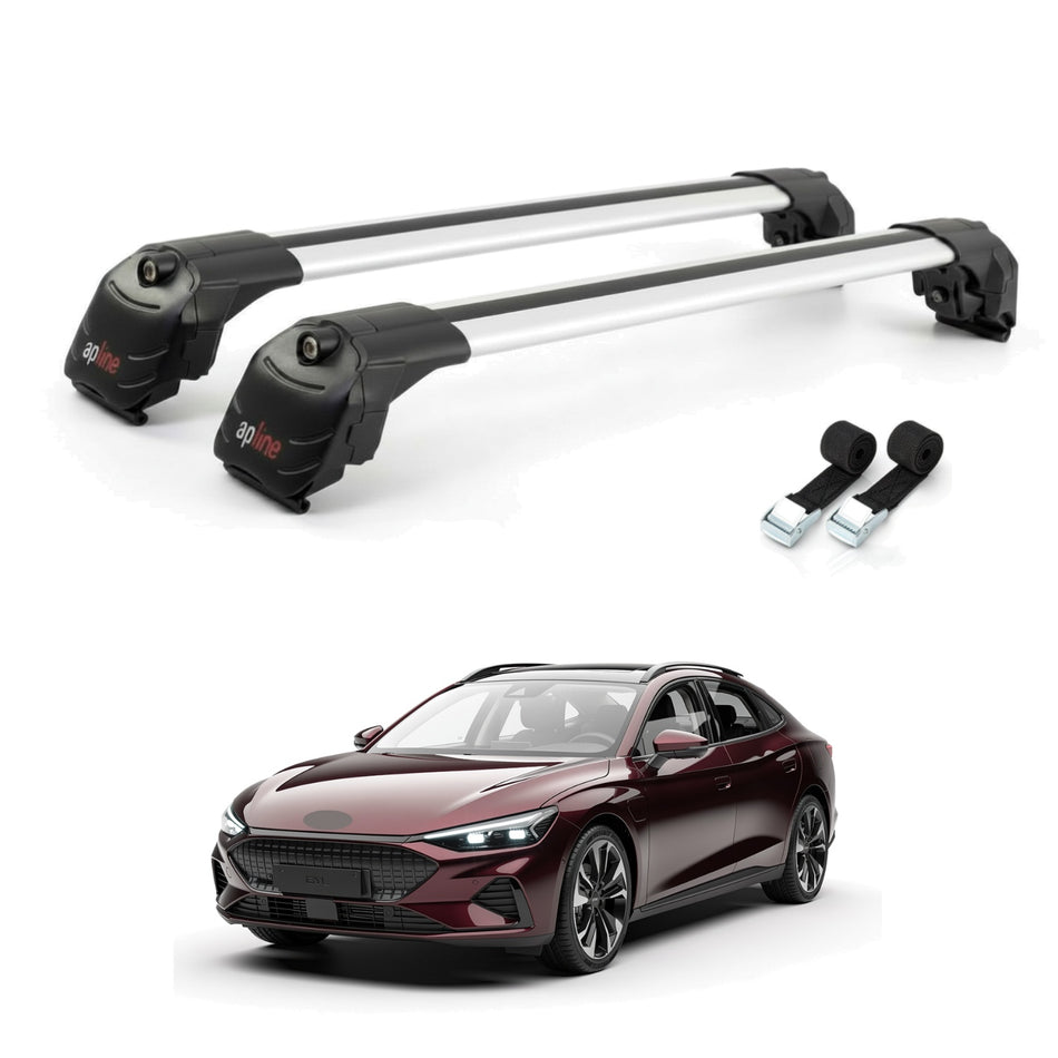 Roof Bars Compatible with BYD Seal U 2023-2025, Grey, 2 Bars with Straps