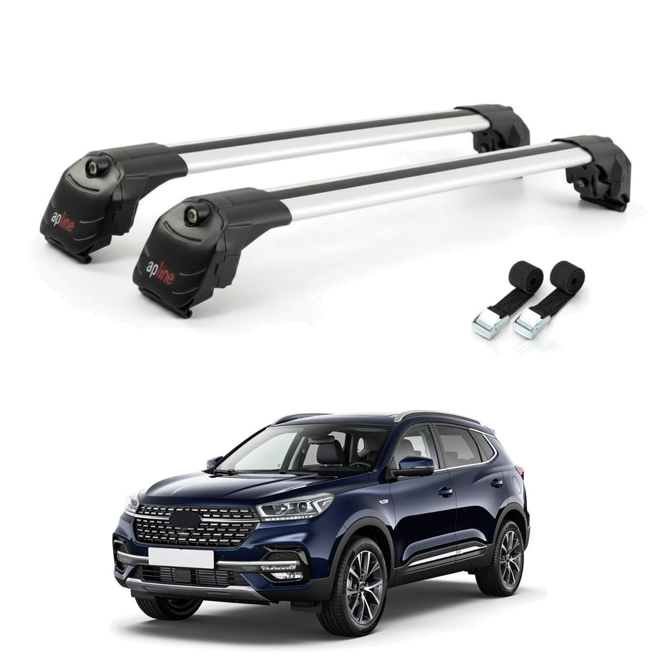 Roof Bars Compatible with Chery Tiggo 7 (T15) Pro 2020-2025, Grey, 2 Bars with Straps