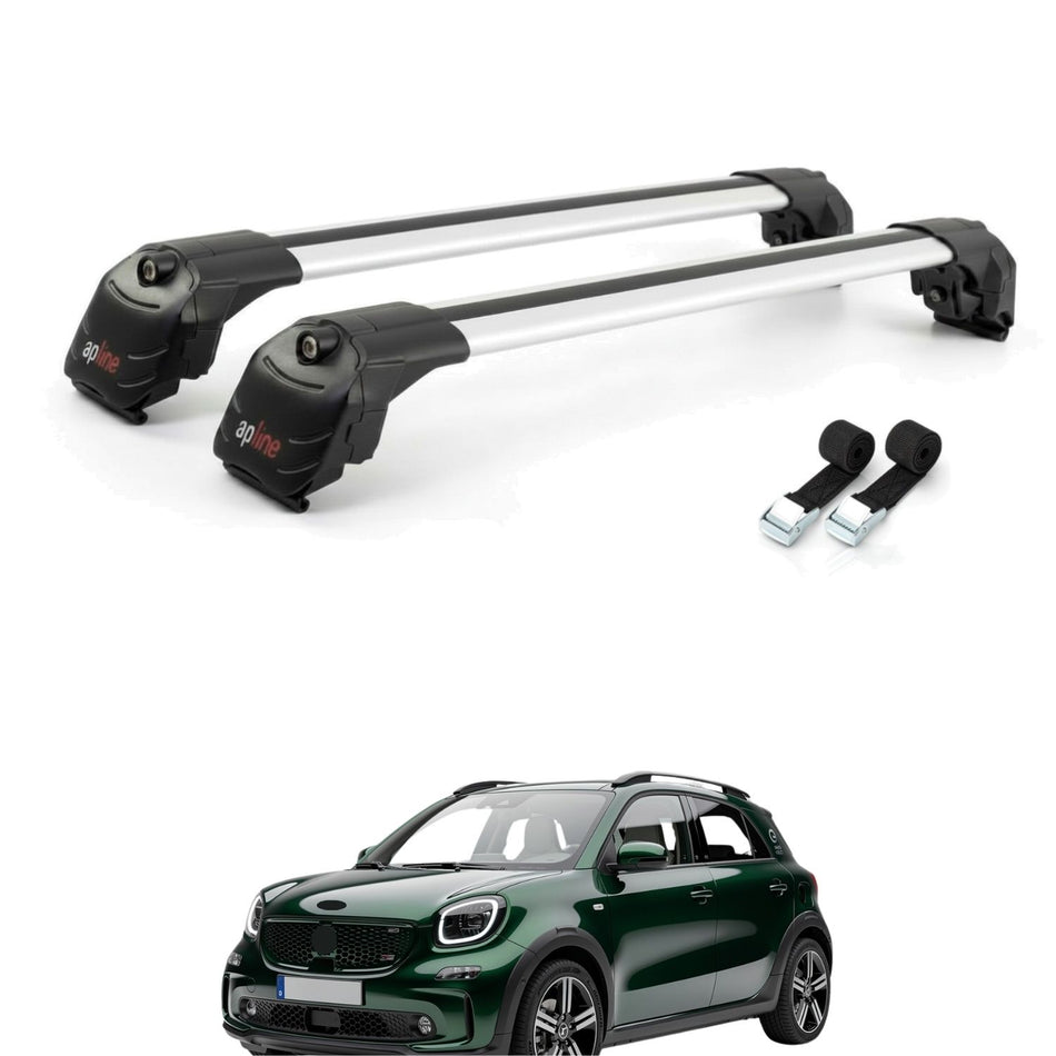 Roof Bars Compatible with Smart #1 2022-2025, Grey, 2 Bars with Straps