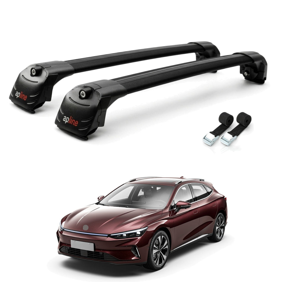 Roof Bars Compatible with BYD Seal U 2023-2025, Black, 2 Bars with Straps