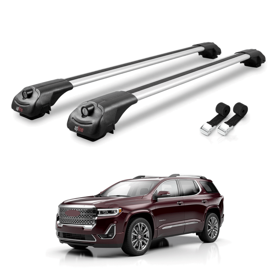 Roof Bars Compatible with GMC Acadia Denali 2024-2025, Grey, 2 Bars with Straps.