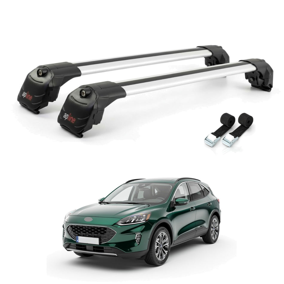 Roof Bars Compatible with Ford Escape 2023-2025, Grey, 2 Bars with Straps