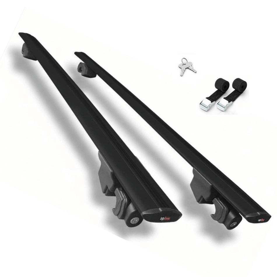 Roof Bars Compatible with A4 (B8) Allroad 2009-2015, Black, 2 Bars with Straps